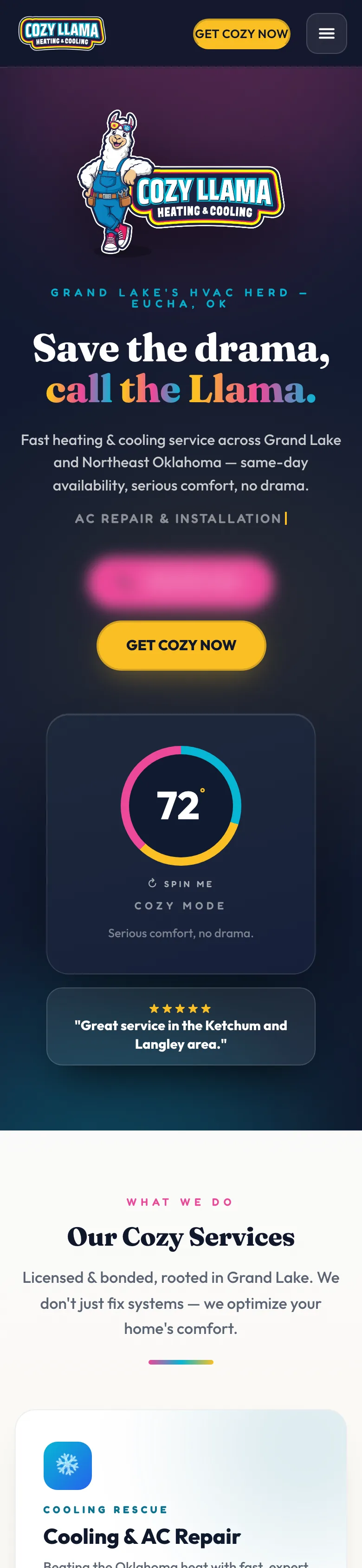 Cozy Llama website